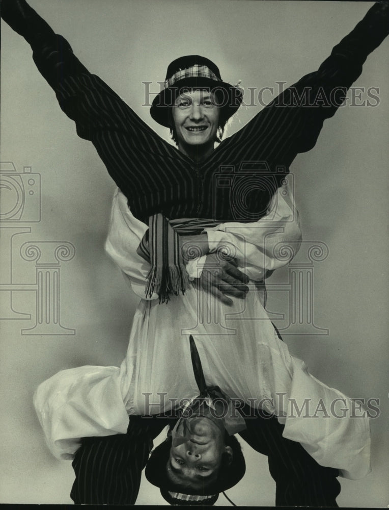 1974, Two Polish Male Dancers In &#39;Slask&#39; Prepare A Double Cartwheel - Historic Images