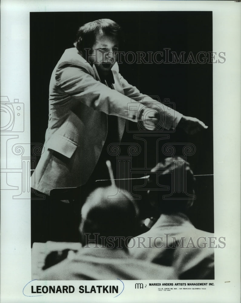 1979 Press Photo Conductor Leonard Slatkin directing orchestra - mjp39024- Historic Images