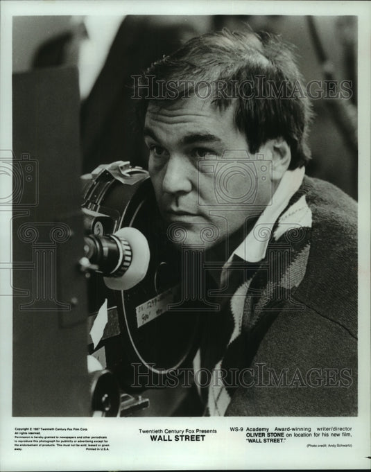1987, Oliver Stone award winning, writer/director of "Wall Street." - Historic Images