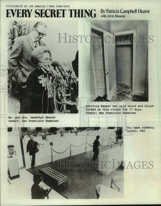 1982 Press Photo Randolph Hearst, wife speaking about Patty Hearst imprisonment. - Historic Images