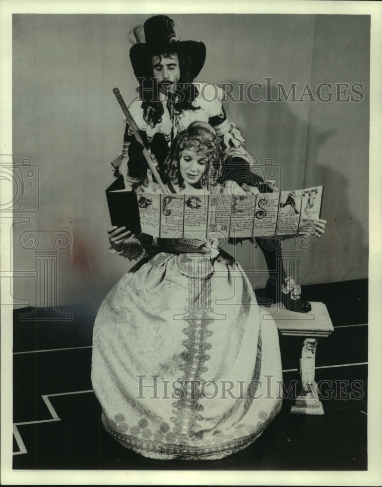 1975, actors Jeffrey Tambor &amp; Leslie Geraci in &quot;The School for Wives&quot; - Historic Images