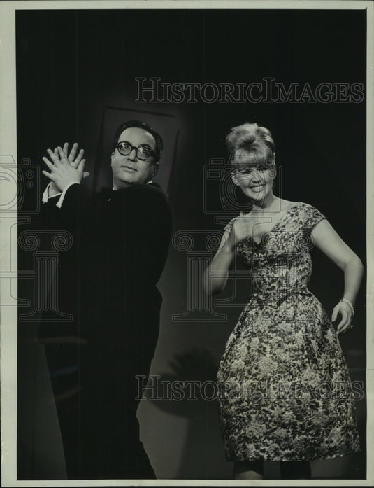 1964, Actress Connie Stevens and Allan Sherman on "Stump the Stars" - Historic Images