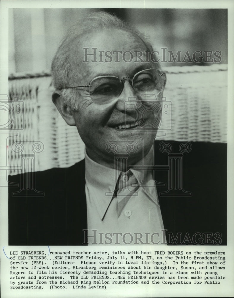 1980, Lee Strasberg, Acting Coach on "Old Friends...New Friends" - Historic Images