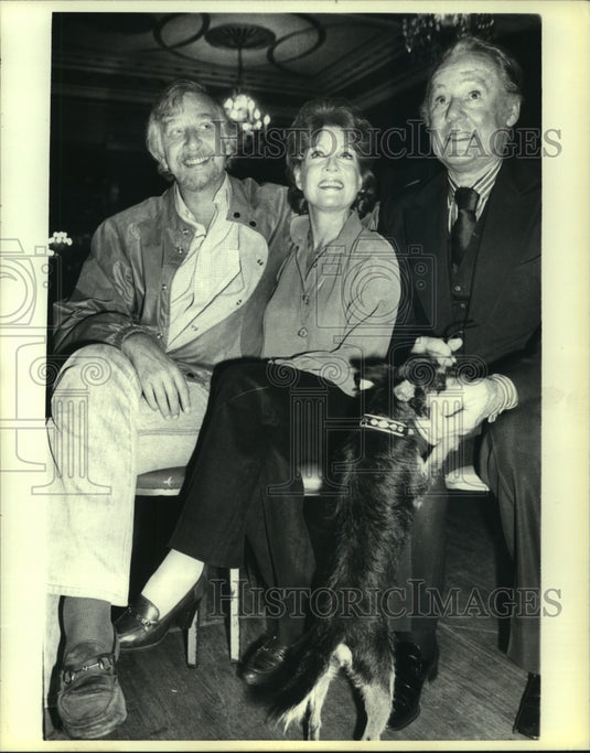 1980 Press Photo actors Van Johnson & Gloria De Haven, rehearsals for "Tribute" - Historic Images