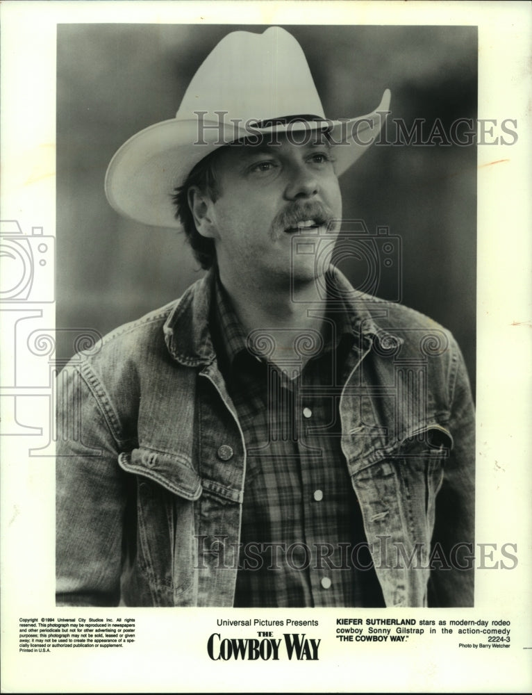 1994 Press Photo United States Actor Kiefer Sutherland stars in &quot;The Cowboy Way&quot; - Historic Images