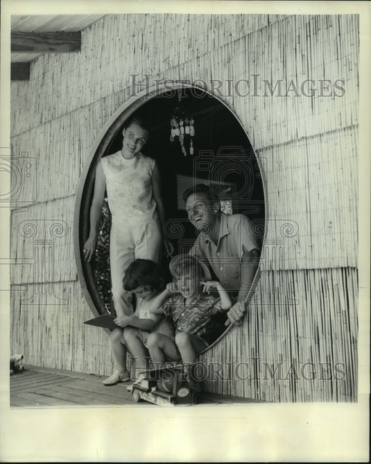 1961 Press Photo Actor Robert Stack with Family at Home - mjp39607 - Historic Images