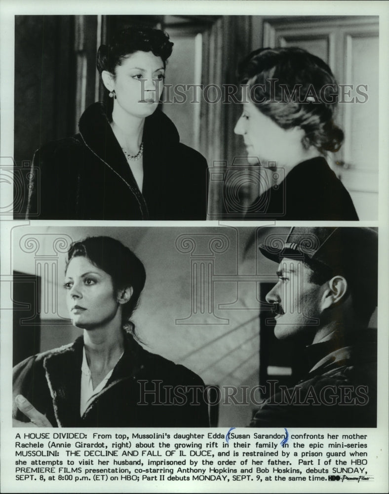 1985 Press Photo Cast of "Mussollin: The Decline And Fall Of Il Duce" - Historic Images