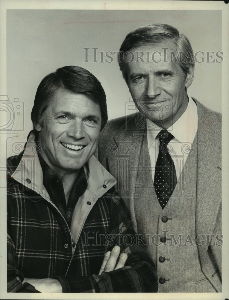 1980 Press Photo Chad Everett, Arthur Hill actors star in "Hagen." - mjp39773 - Historic Images