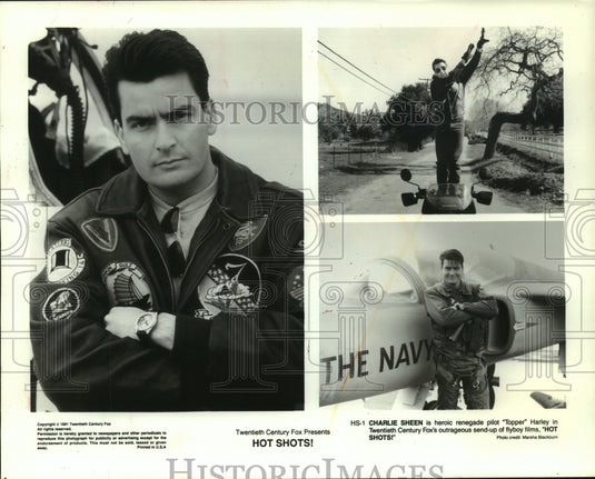 1991, Charlie Sheen stars in Twentieth Century Fos'c "Hot Shots!" - Historic Images
