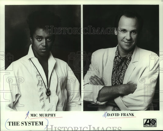 1987 Press Photo Entertainers Mic Murphy & David Frank from "The System" - Historic Images
