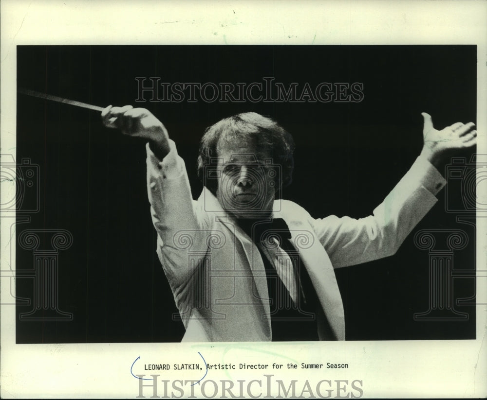 1979, Artistic Director for Summer Season Leonard Slatkin conducts - Historic Images