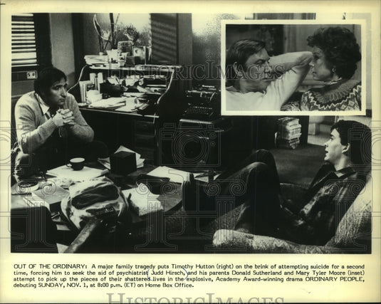 1981 Press Photo Judd Hirsch & Timothy Hutton star in "Ordinary People" - Historic Images