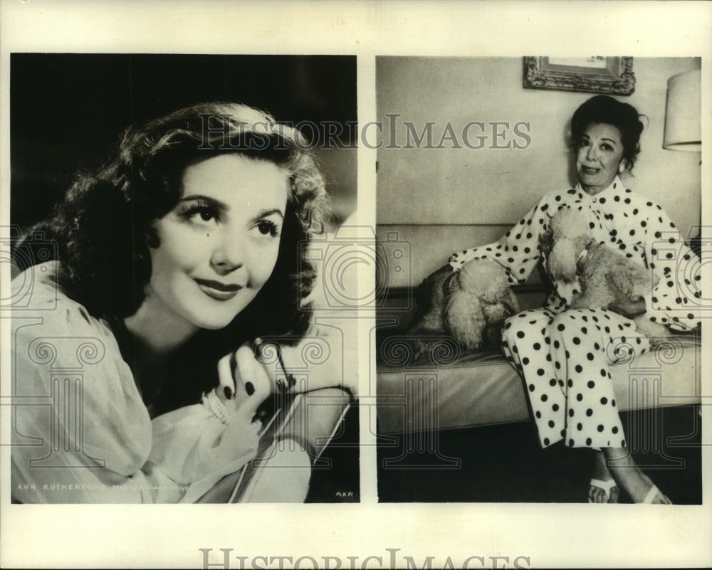 1942 Press Photo Actress Ann Rutherford in 1942 and also in 1973 - Historic Images
