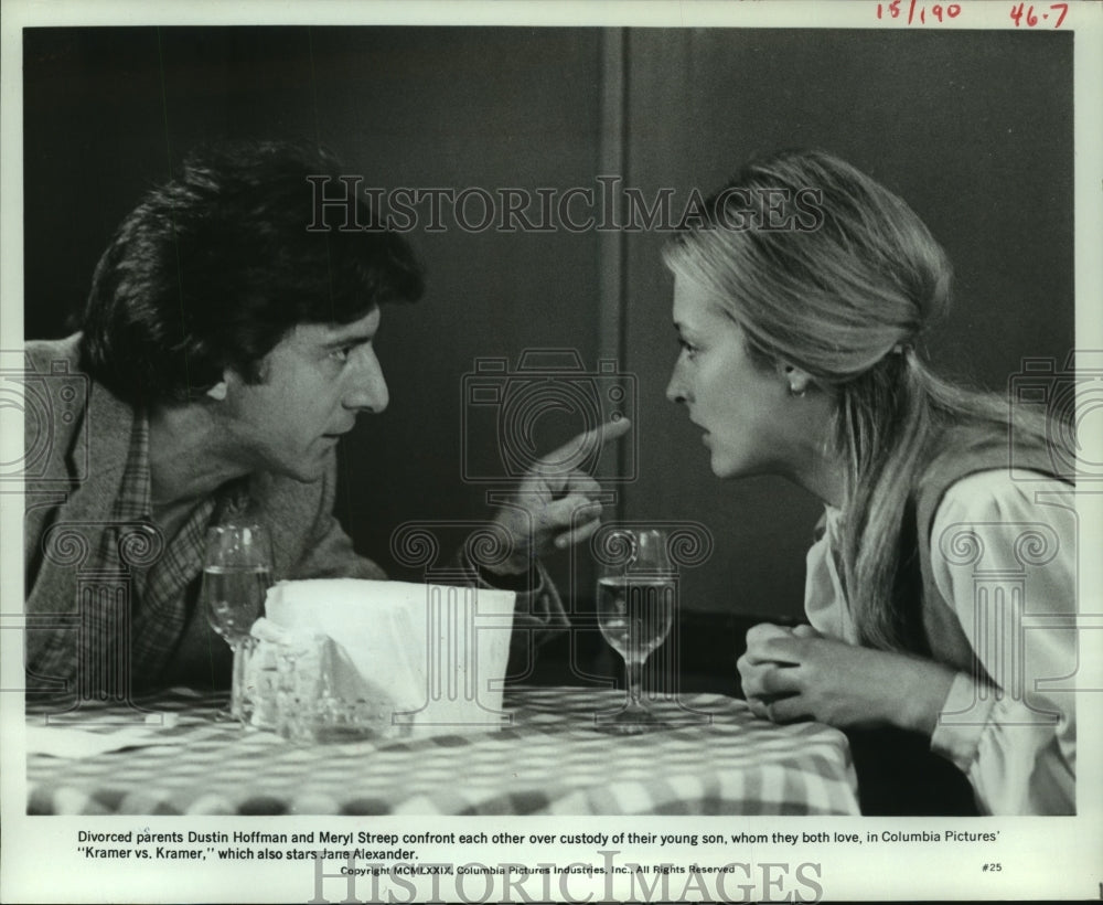 1979 Press Photo Dustin Hoffman, Meryl Streep starring in "Kramer vs. Kramer" - Historic Images