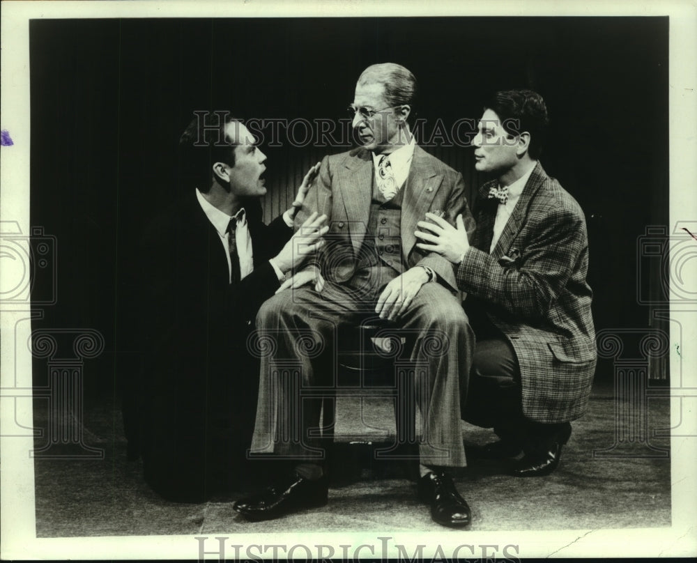 1984 Press Photo John Malkovich, Dustin Hoffman in "Death of a Salesman."-Historic Images