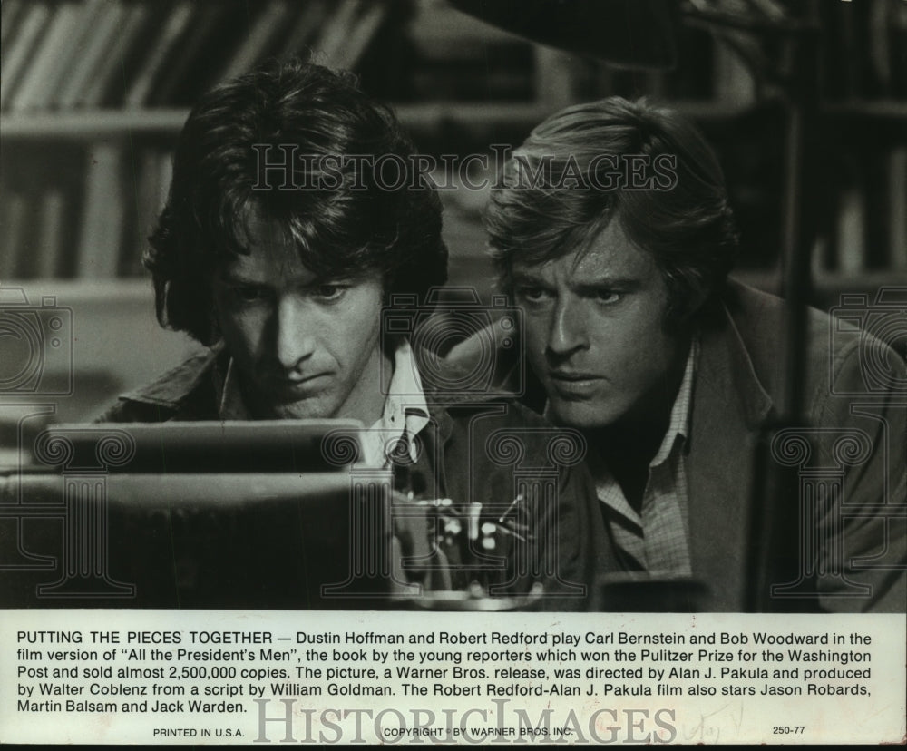 1976, Dustin Hoffman & Robert Redford in "All the President's Men" - Historic Images