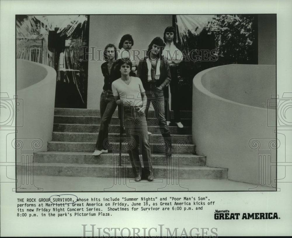 1982 Press Photo Members Of The Rock Group Survivor - mjp40272- Historic Images