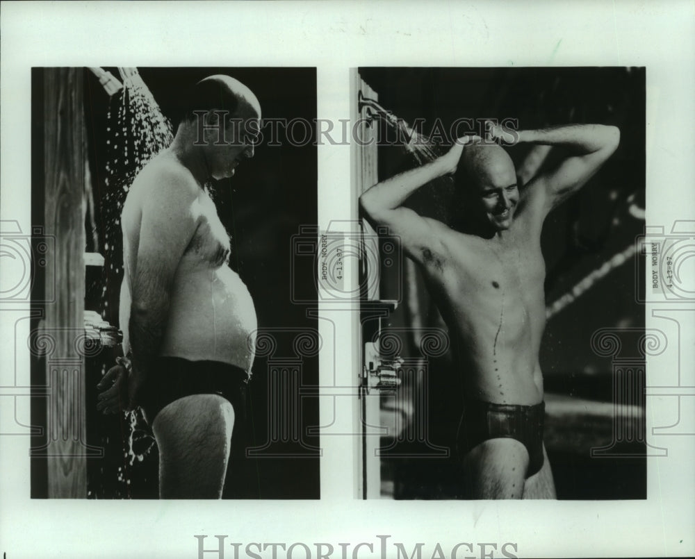 1987 &quot;Body Worry&quot; fitness plan Before &amp; After photos of Remar Sutton - Historic Images