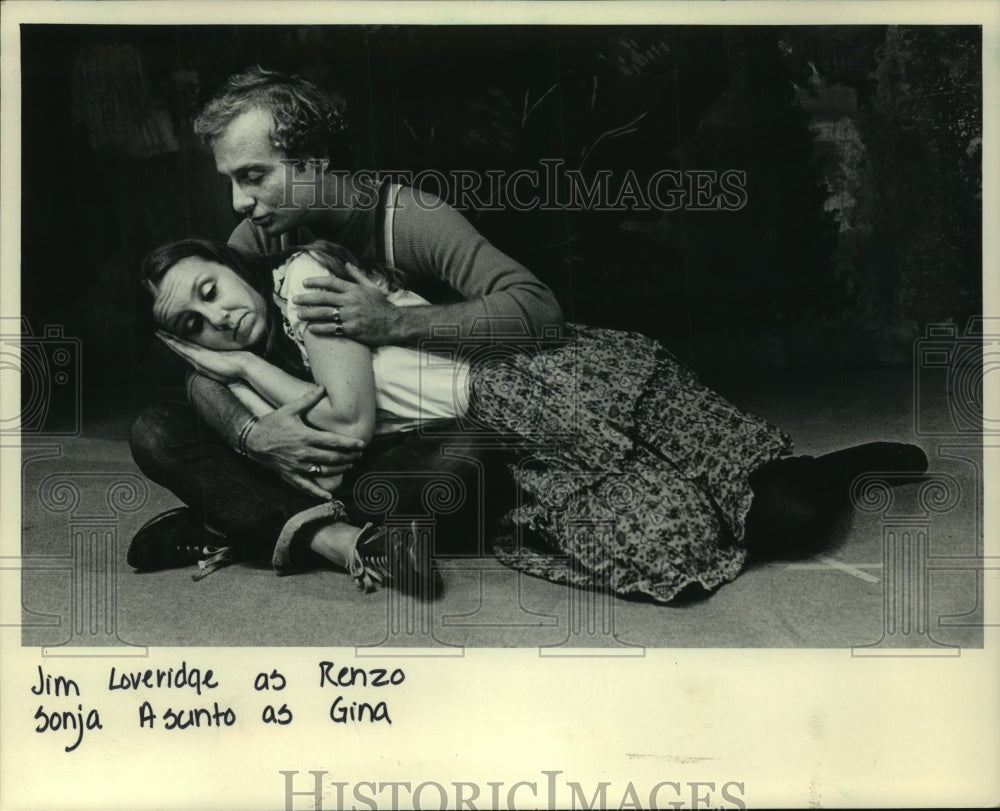 1983 Press Photo Actors In Scene From Sunset Playhouse&#39;s &#39;Fally Downy&#39; - Historic Images