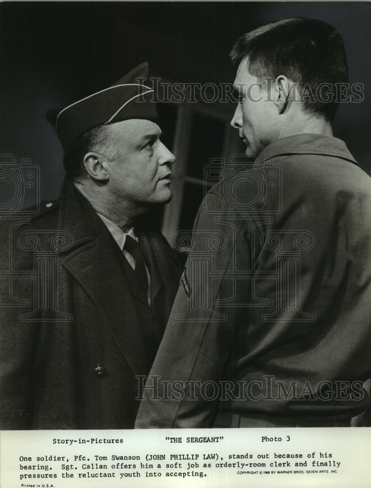 1968 Press Photo Rod Steiger and John Philip Law star in &quot;The Sergeant&quot; - Historic Images