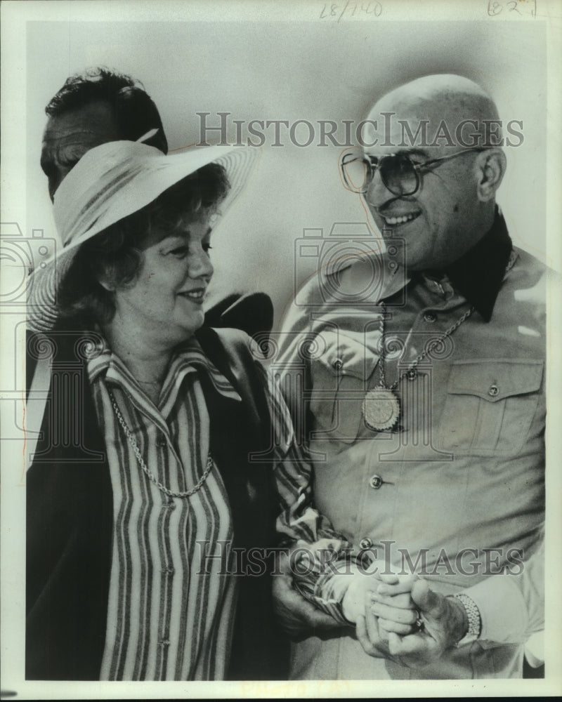 1979, Telly Savalas &amp; Shelley Winters in &quot;The French Atlantic Affair&quot; - Historic Images