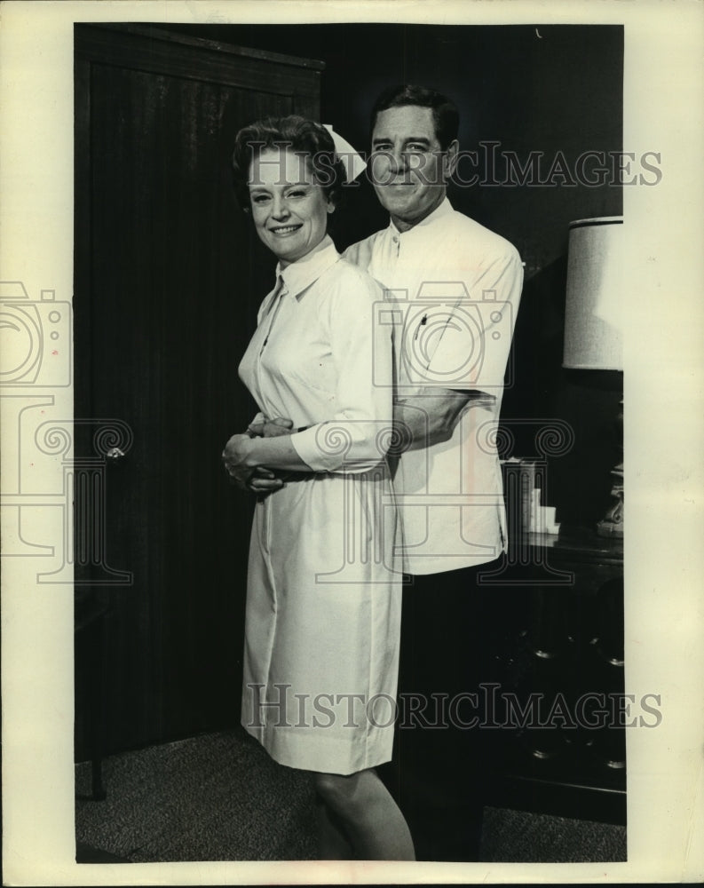 1968, Alexis Smith and Craig Stevens act in Cactus Flower - mjp40360 - Historic Images