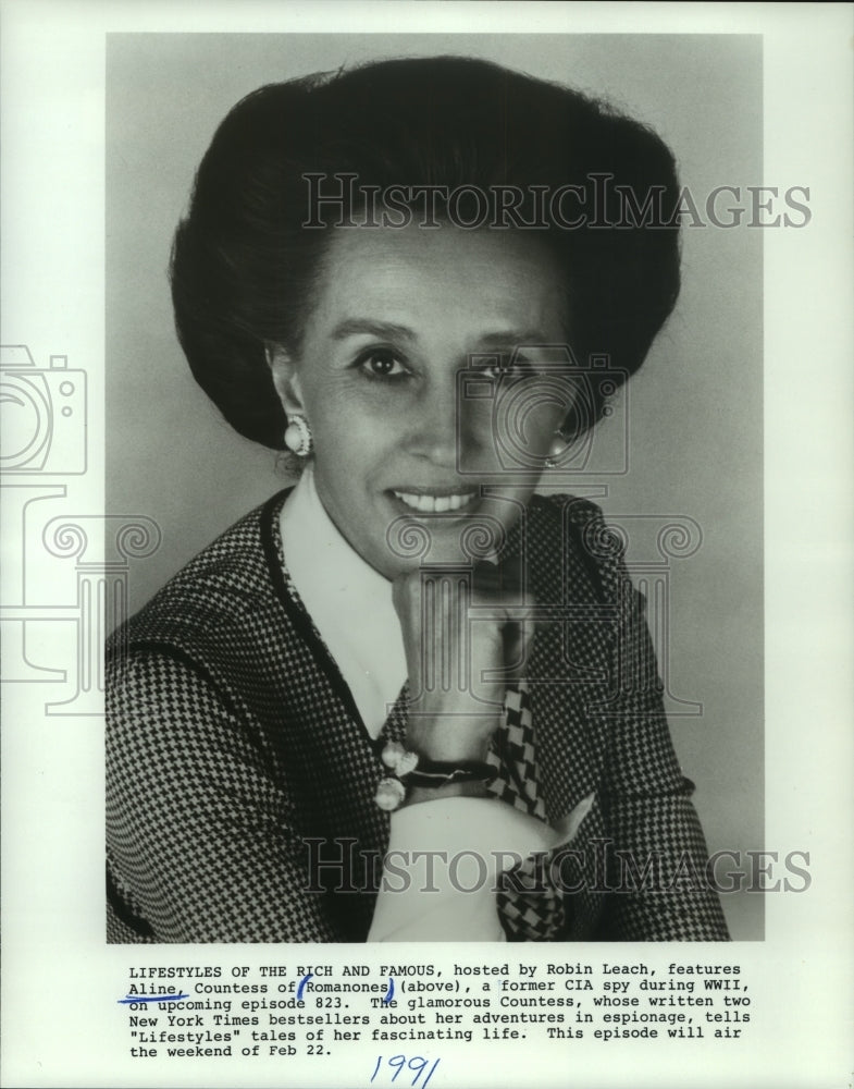 1991 Press Photo Aline, Countess of Romanones - mjp40411 - Historic Images