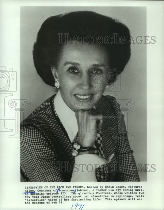 1991 Press Photo Aline, Countess of Romanones - mjp40411 - Historic Images