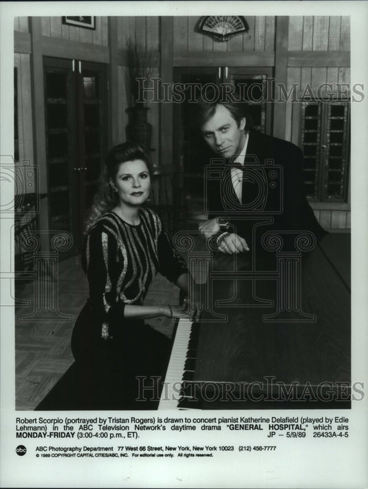 1989 Tristan Rogers, Edie Lehmann in ABC's "General Hospital" - Historic Images