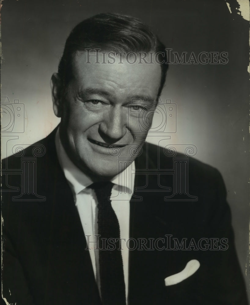 1964 Press Photo John Wayne Portrays Matt Masters In Bronston&#39;s &#39;Circus World&#39; - Historic Images
