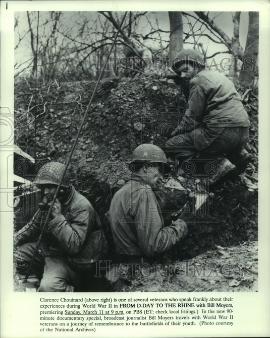 1990 Press Photo Scene From 'From D-Day To The Rhine With Bill Moyers' - Historic Images