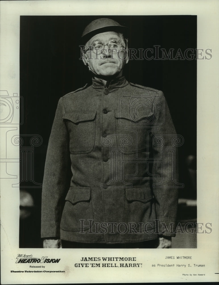 1975 Press Photo James Whitmore stars in "Give 'em Hell, Harry!" - mjp40696 - Historic Images