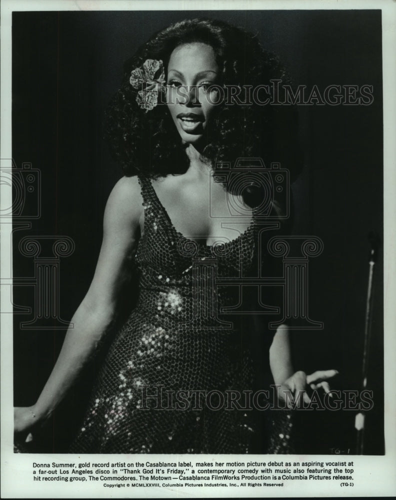1978 Press Photo Donna Summer stars in Thank God It&#39;s Friday. - mjp40835- Historic Images