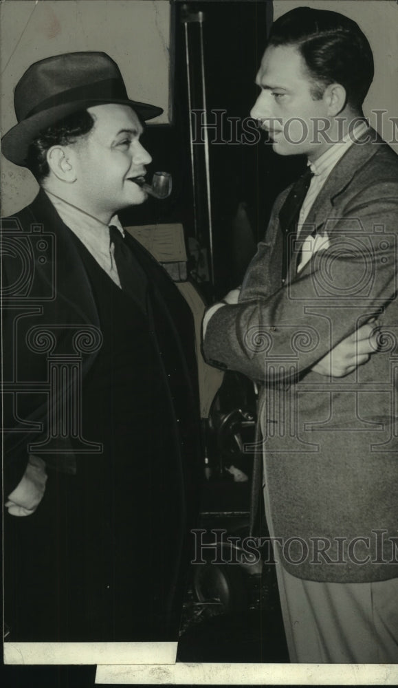 1937, Edward Robinson, "The Last Gangster" with "Buck" Herzog - Historic Images