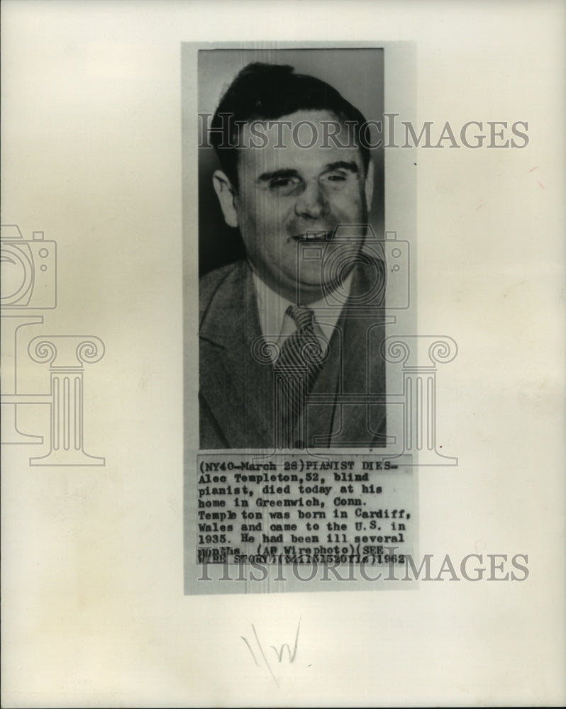 1968 Press Photo Blind pianist Alec Templeton - mjp40953 - Historic Images