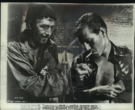 1965 Press Photo George Segal & Patrick O'Neal in "King Rat" - mjp41131 - Historic Images