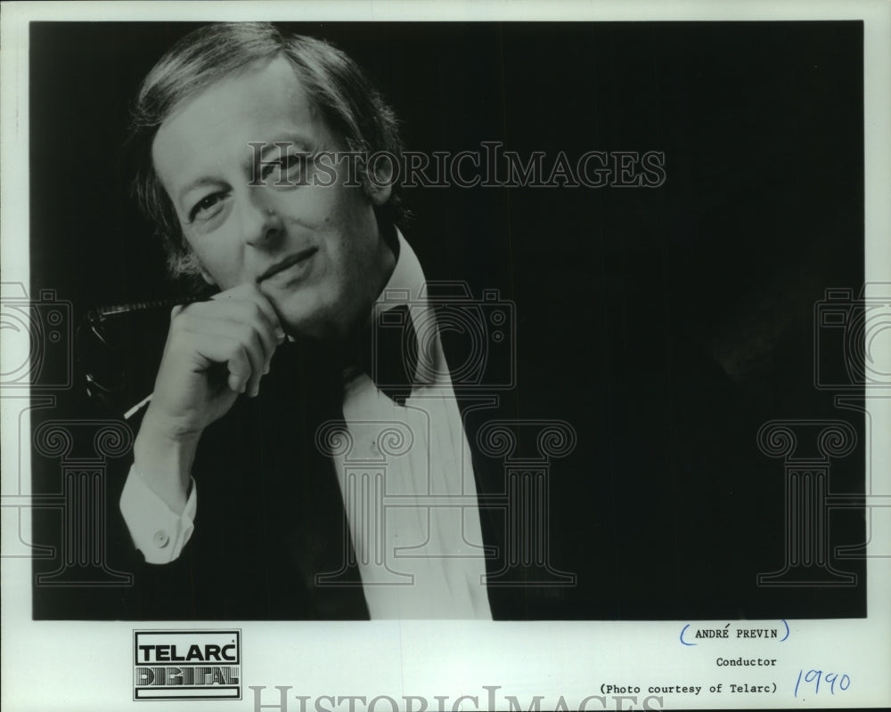 1990 Press Photo Conductor Andre Previn - mjp41149 - Historic Images