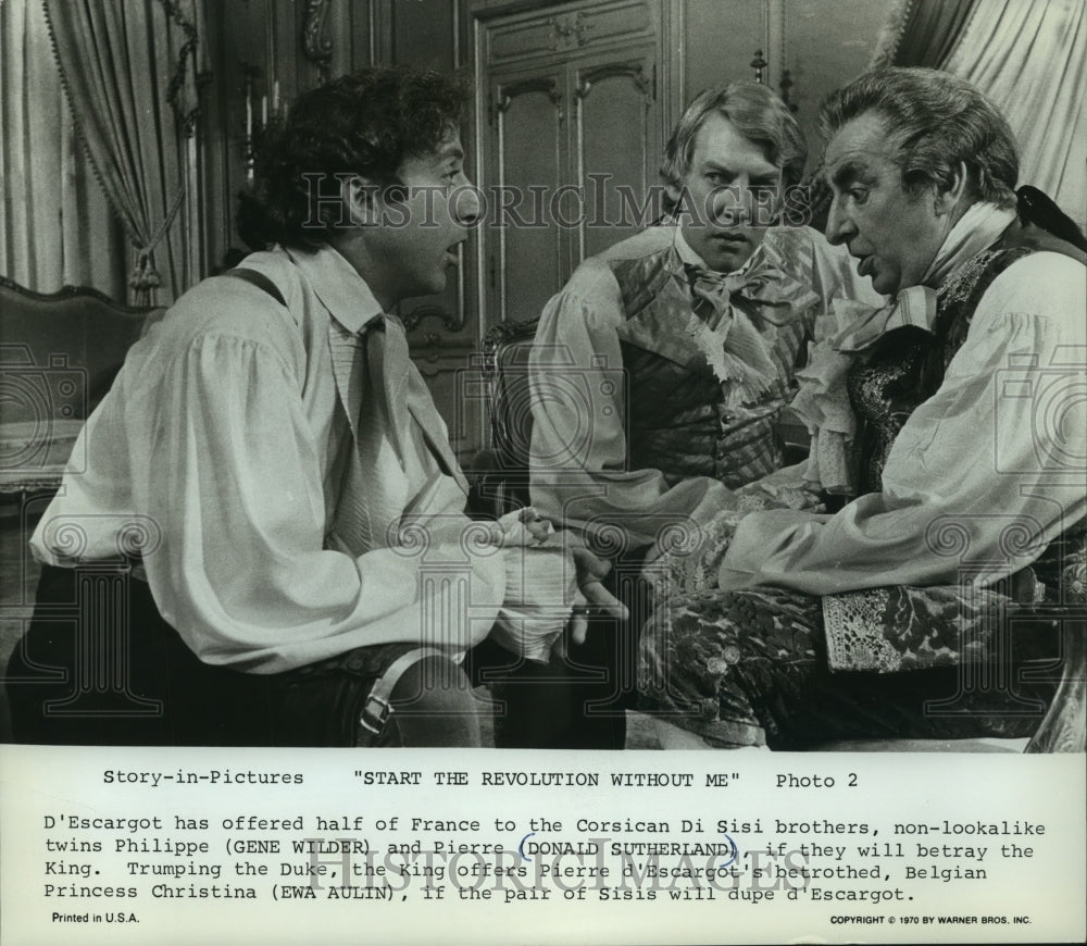 1970, Actors Gene Wilder and Donald Sutherland act in movie - Historic Images