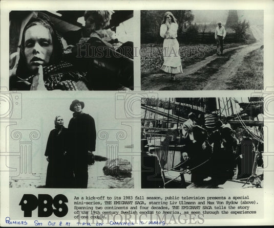 1983, Liv Ullmann, Max Von Sydow starring in "The Emigrant Saga." - Historic Images