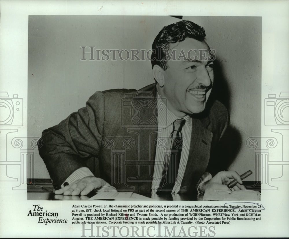 1989 Press Photo Adam Clayton Powell Jr. In PBS&#39; &#39;The American Experience&#39; - Historic Images