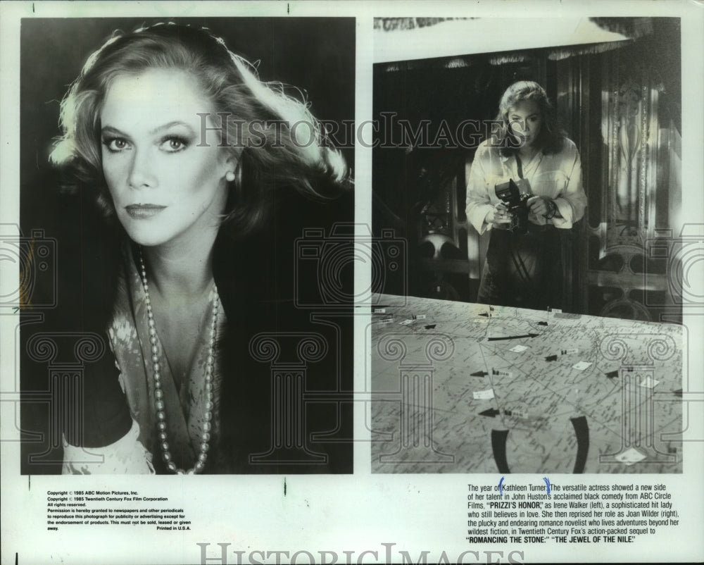 1985, Kathleen Turner, actress staring in &quot;The Jewel of the Nile&quot; - Historic Images