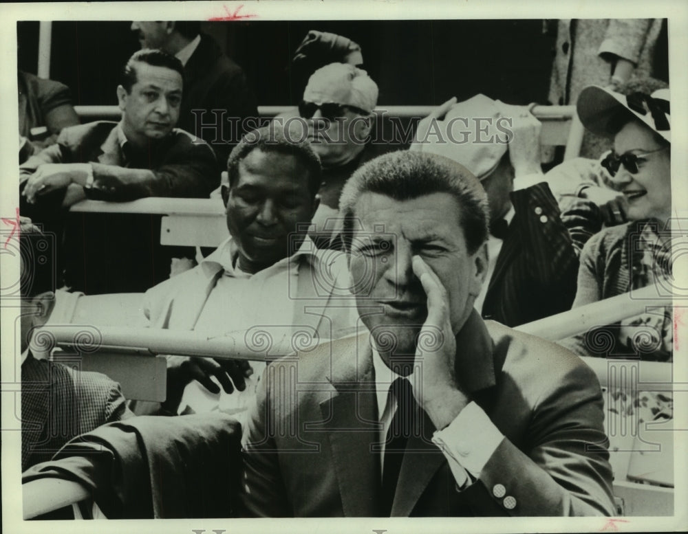 1965, Robert Preston visits Shea Stadium in New York - mjp41366 - Historic Images
