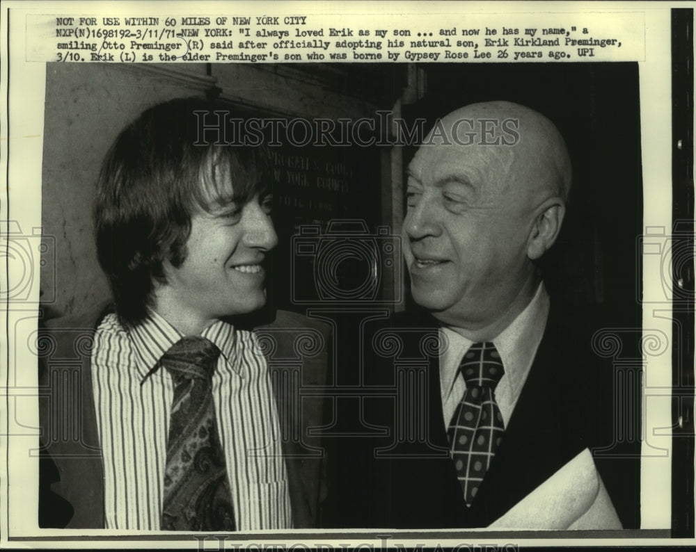 1971, Otto Preminger with son Erik Kirkland Preminger after adoption ...