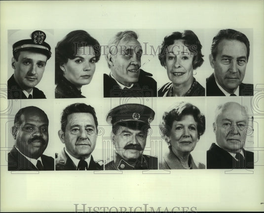 1980, Jason Robards and other actors from F.D.R. - The Last Year - Historic Images