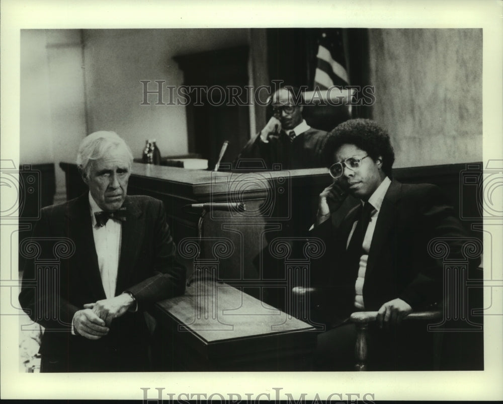 1985 Press Photo Actors Jason Robards and Calvin Levels - mjp41404 - Historic Images