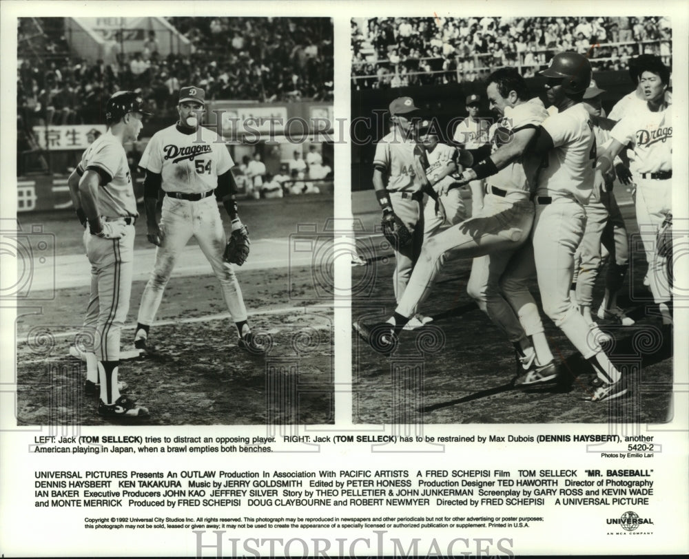 1992 Press Photo Tom Selleck stars in "Mr. Baseball" - mjp41432 - Historic Images
