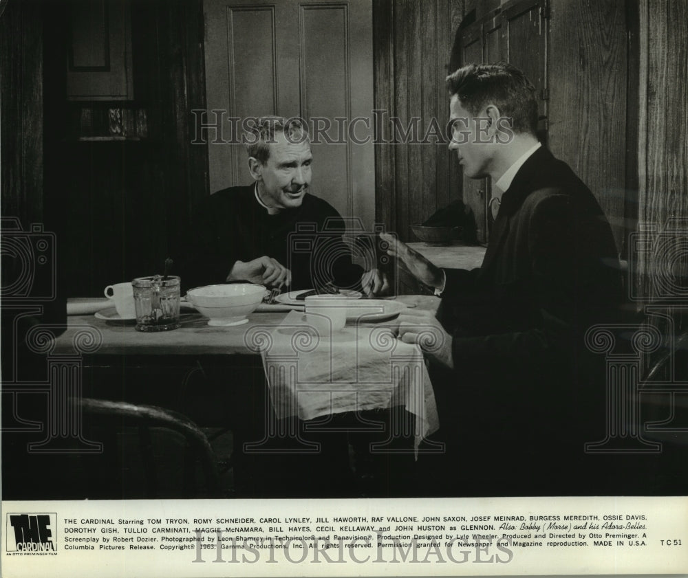 1964, Burgess Meredith and Tom Tryon in "The Cardinal" - mjp41490 - Historic Images