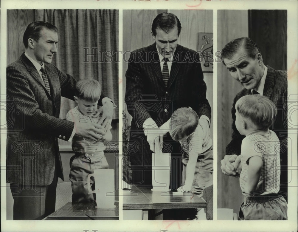 1967 Press Photo Dr. Lendon Smith and his 2 year old friend on TV show - Historic Images