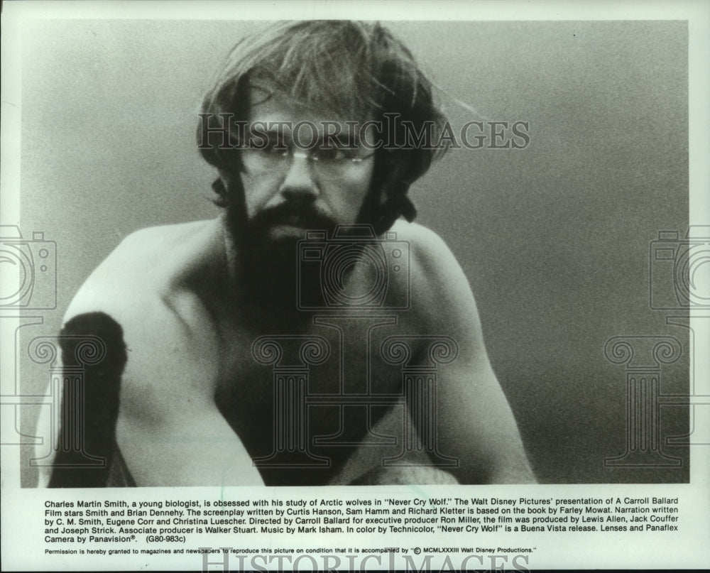 1983 Press Photo Charles Martin Smith plays biologist in Never Cry Wolf- Historic Images