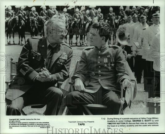 1981, George C. Scott & Timothy Hutton in "Taps" - mjp41560 - Historic Images